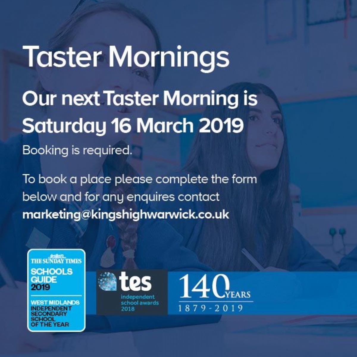 King's High Warwick Taster Day 16 March